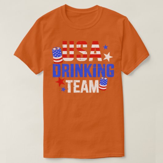 J4日の独立記念日にアメリカの飲みチーム Tシャツ (デザイン正面)