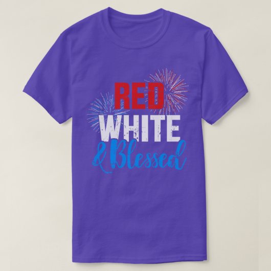 J4賛美日の独立記念日の赤白 Tシャツ (デザイン正面)