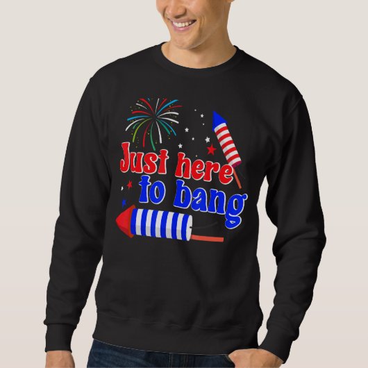 J4th Of Bang American Flag Fireworksに スウェットシャツ (正面)