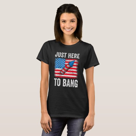 J4th Of Bang American Flag Fireworksに Tシャツ (正面フル)