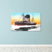 J.アイスジャムの船の眺め キャンバスプリント (インサイチュ (ウッドフロア))
