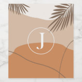 J -イニシャルモノグラムレターJ抽象デザイン ワインラベル (シングルラベル)