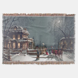 J.ビクトリアンフーバーによるクリスマスイブ1880 スローブランケット