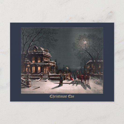 J.フーバーによるクリスマスイブ – ヴィンテージクリスマス シーズンポストカード (正面)