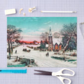 J.フーバー&ソンによる教会へのクリスマスイブ 薄葉紙 (クラフト)