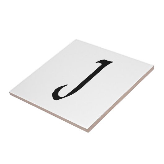 「J」モノグラム、クイル·文字 タイル (側面)