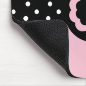 J :：モノグラムJ点々のあるピンク&ホワイトマウスパッド マウスパッド (コーナー)