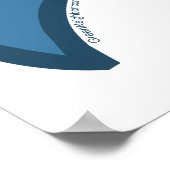 J – 平和のブルーシルエット鳩 ポスター (角)