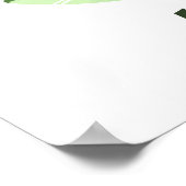 "J"恐竜の水彩緑の子供の名前のポスター ポスター (角)