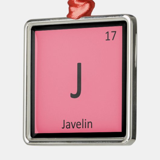 J -投げ槍の陸上競技化学記号 メタルオーナメント (左)