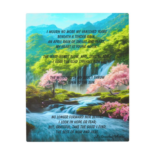 J.最高のG Whittierによる「今ここここここ」 メタルプリント (正面)