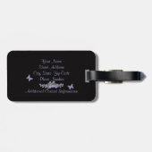 J -青い鐘の蝶モノグラムの黒の背景 ラゲッジタグ (裏面横)