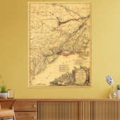 J.Bエリオットによるアメリカ革命戦争の地図（1781年） キャンバスプリント (インサイチュ (リビング))