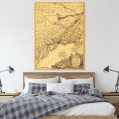 J.Bエリオットによるアメリカ革命戦争の地図（1781年） キャンバスプリント (インサイチュ (寝室))