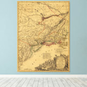 J.Bエリオットによるアメリカ革命戦争の地図（1781年） キャンバスプリント (インサイチュ (ウッドフロア))