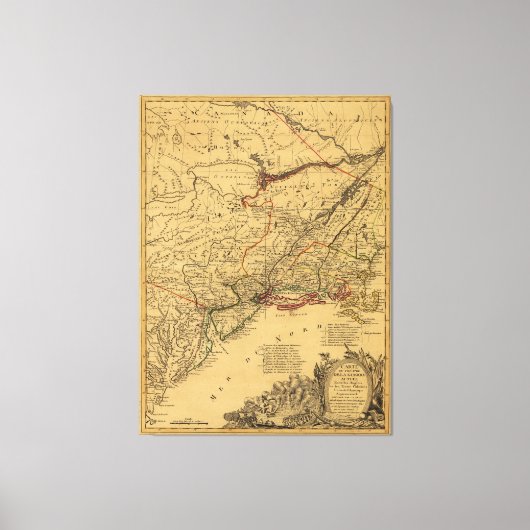 J.Bエリオットによるアメリカ革命戦争の地図（1781年） キャンバスプリント (正面)