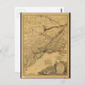 J.Bエリオットによるアメリカ革命戦争の地図（1781年） ポストカード (正面/裏面)