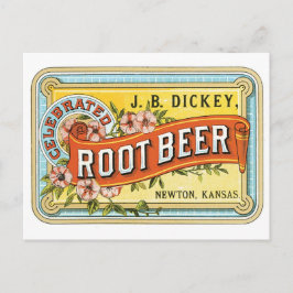 J.B. Dickeyのルートビアのニュートンカンザスのヴィンテージのラベル ポストカード