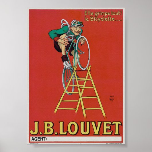 J.B. Louvet Bicycle Vintage Poster 1922 ポスター (正面)