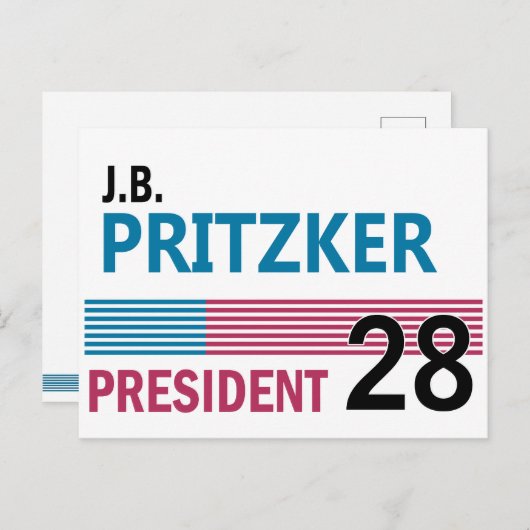 J.B. Pritzker 2028 ポストカード (正面/裏面)