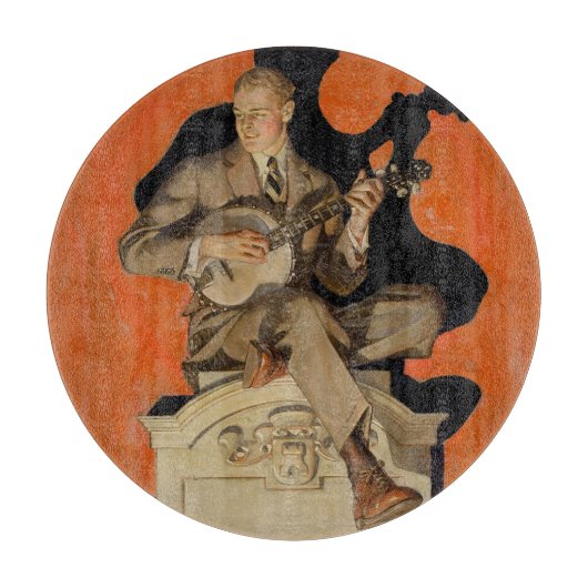 J.C. Leyendecker Banjo Player 1920 Art Deco Art カッティングボード (正面)