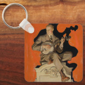 J.C. Leyendecker Banjo Player 1920 Art Deco Art キーホルダー (正面)