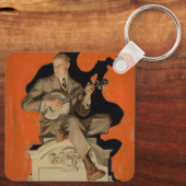 J.C. Leyendecker Banjo Player 1920 Art Deco Art キーホルダー (裏面)