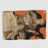 J.C. Leyendecker Banjo Player 1920 Art Deco Art ゴルフタオル (横)