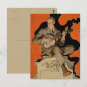 J.C. Leyendecker Banjo Player 1920 Art Deco Art ポストカード (正面/裏面)