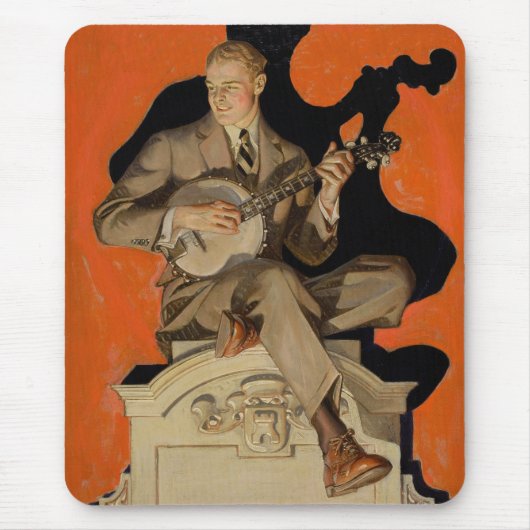 J.C. Leyendecker Banjo Player 1920 Art Deco Art マウスパッド (正面)