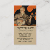 J.C. Leyendecker Banjo Player 1920 Art Deco Art 名刺 (裏面)