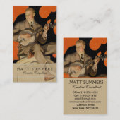 J.C. Leyendecker Banjo Player 1920 Art Deco Art 名刺 (正面/裏面)