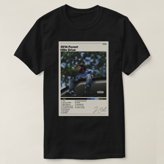 J Cole Poster 2014 Forest Hills Drive Poster J C Tシャツ (デザイン正面)