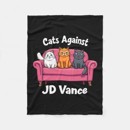 J.D. Vanceの子どものいない猫レディースカウチに対する猫 フリースブランケット (正面)