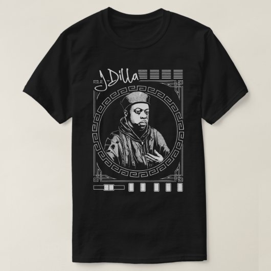 J Dilla 90sヒップホップデザイン Tシャツ (デザイン正面)