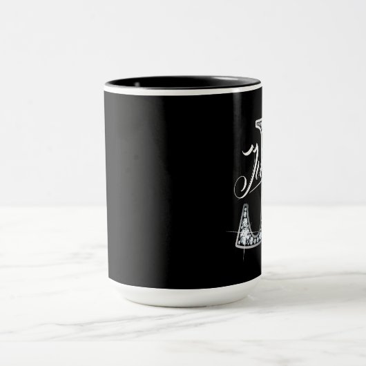 J Faux Diamond Bling Monogram マグカップ (中央)