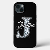 J Faux Diamond Bling Monogram Case-Mate iPhoneケース (裏面)