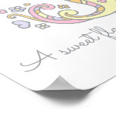 J for Jasmine initial doodle art name meaning ポスター (角)