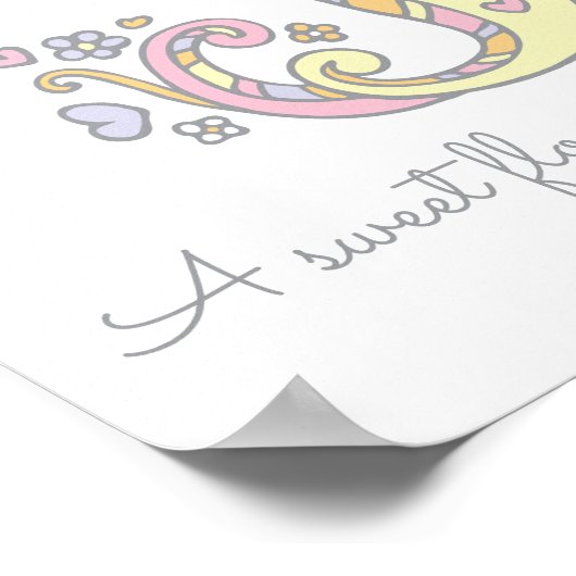 J for Jasmine initial doodle art name meaning ポスター (角)