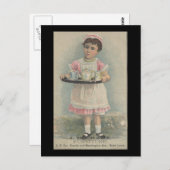 J.H.クレーン家具若い女の子とトレイ ポストカード (正面/裏面)