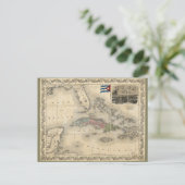 J.H.コルトンによるキューバの地図(1851年) ポストカード (スタンド正面)