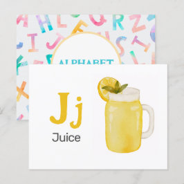 J is for Juice - Alphabet Flash Card ポストカード