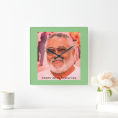 J.J.Rawlings、ガーナの大統領、ジェリー・ローリングス スクエア壁時計 (ホーム)