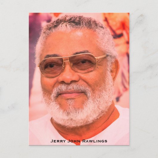 J.J.Rawlings、ガーナの大統領、ジェリー・ローリングス ポストカード (正面)