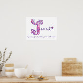 J Jenniイニシャルドードルアート名の意味 ポスター (キッチン)