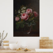 J.L. Jensen -バラと木のアネモネの中の… ポスター (キッチン)