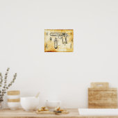 J.MブラウニングM1911ピストル特許ポスター ポスター (キッチン)