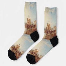 J.M.W. Turner: Harbor of Dieppe Romantic Fine Art ソックス