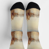 J.M.W. Turner: Harbor of Dieppe Romantic Fine Art ソックス (上部)