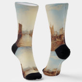 J.M.W. Turner: Harbor of Dieppe Romantic Fine Art ソックス (傾斜あり)